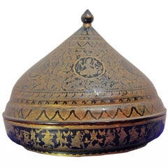 Burmese Black Gilded “Shwei-Zawa” Lidded Lacquered Bowl