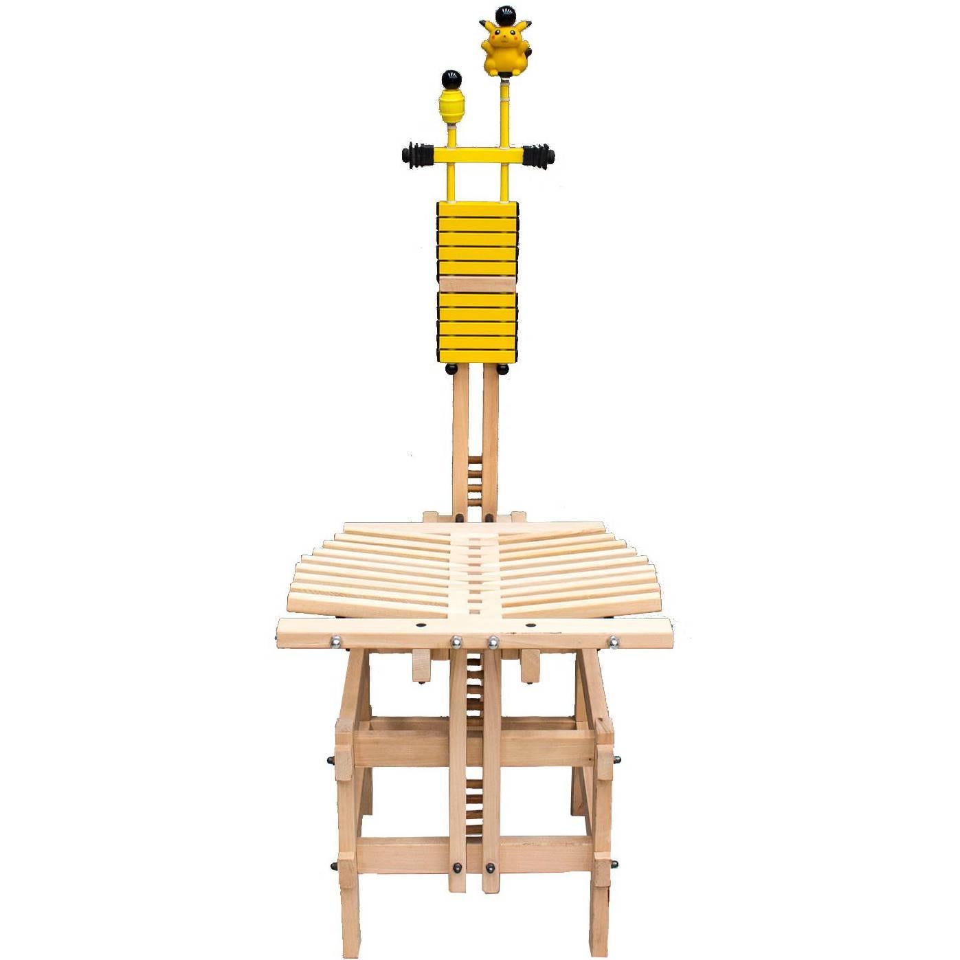 Modern Yellow Pikachu Pokémon Chair by Anacleto Spazzapan, 2002 For Sale