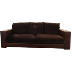 Sofa "Apta II" by Italian Luxury Living Group Label Fendi Casa in Brown Fabric