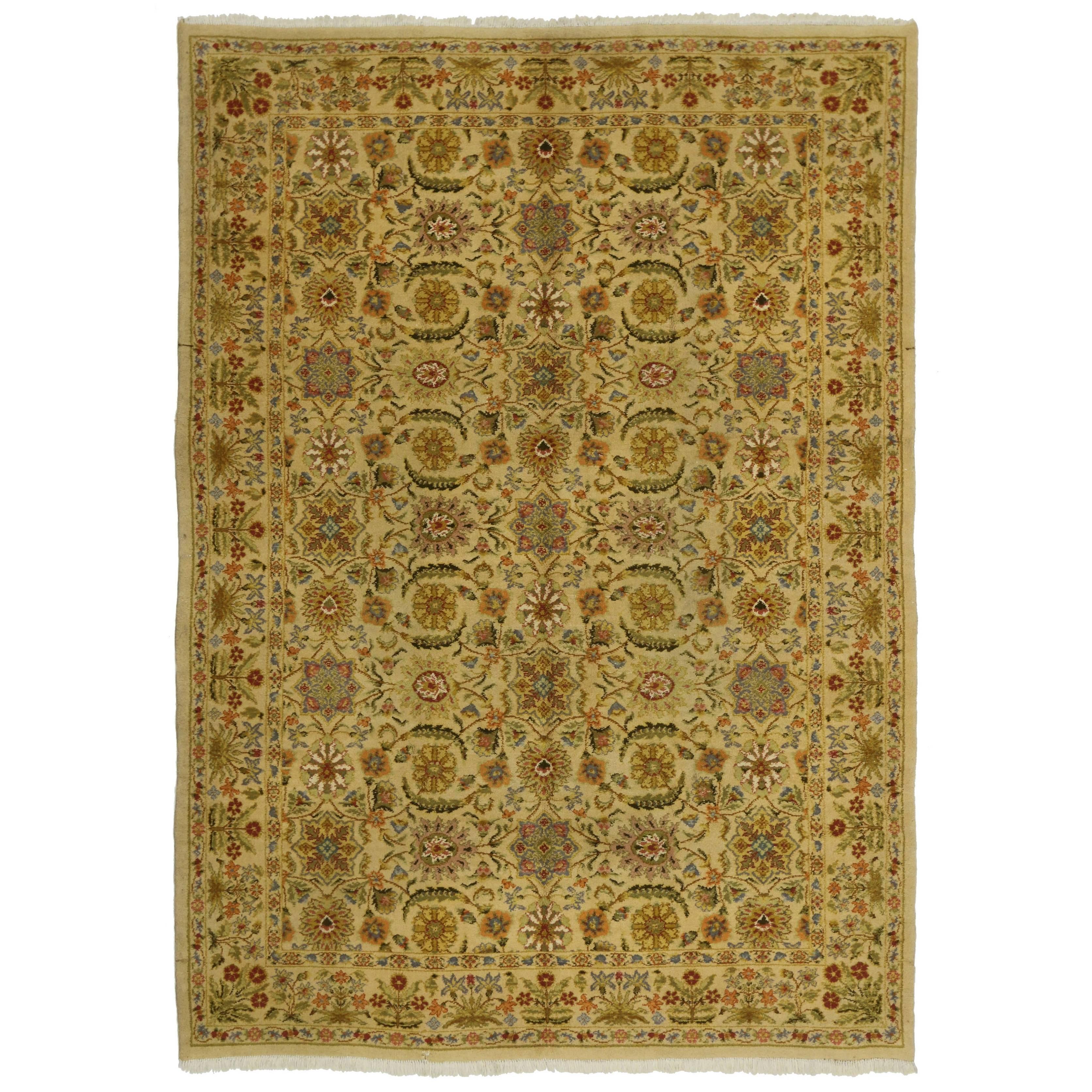 Vintage Spanish Golden Rug with Modern Traditional Style For Sale