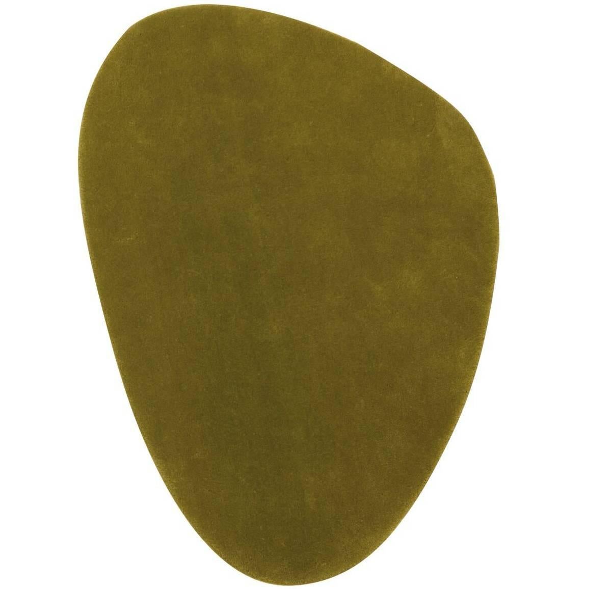 Cal 3 Hand-Tufted Olive Green New Zealand Wool Rug by Nani Marquina in Stock For Sale
