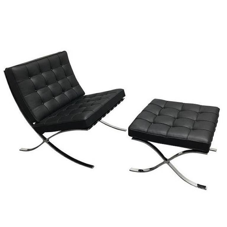 Ludwig Mies van der Rohe Barcelona Chair and Ottoman