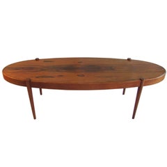 Midcentury Rosewood Elliptic Coffee Table
