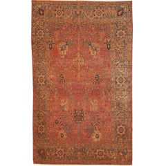 Handmade Vintage Indian Loristan Oriental Rug, 1880s, 1B143