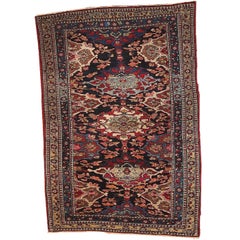 Handmade Antique Persian Isfahan Oriental Rug, 1900s