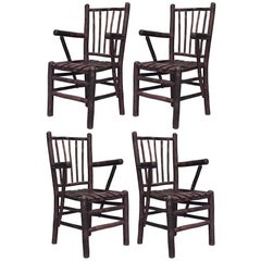 Set di 4 poltrone rustiche in legno vecchio di Hickory