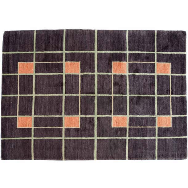 Box Pattern Design Rug Geometric Box Pattern Rug For Sale at 1stDibs