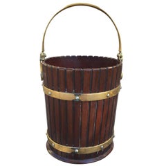 20th Century Reproduction Wooden with Brass Bucket