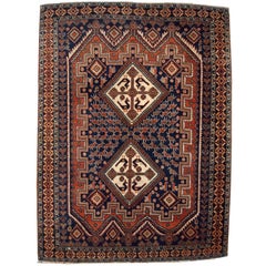 Handmade Antique Persian Karajeh Oriental Rug, 1920s