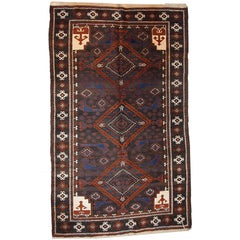 Handmade Vintage Afghan Baluch Oriental Rug, 1930s, 1C231AU