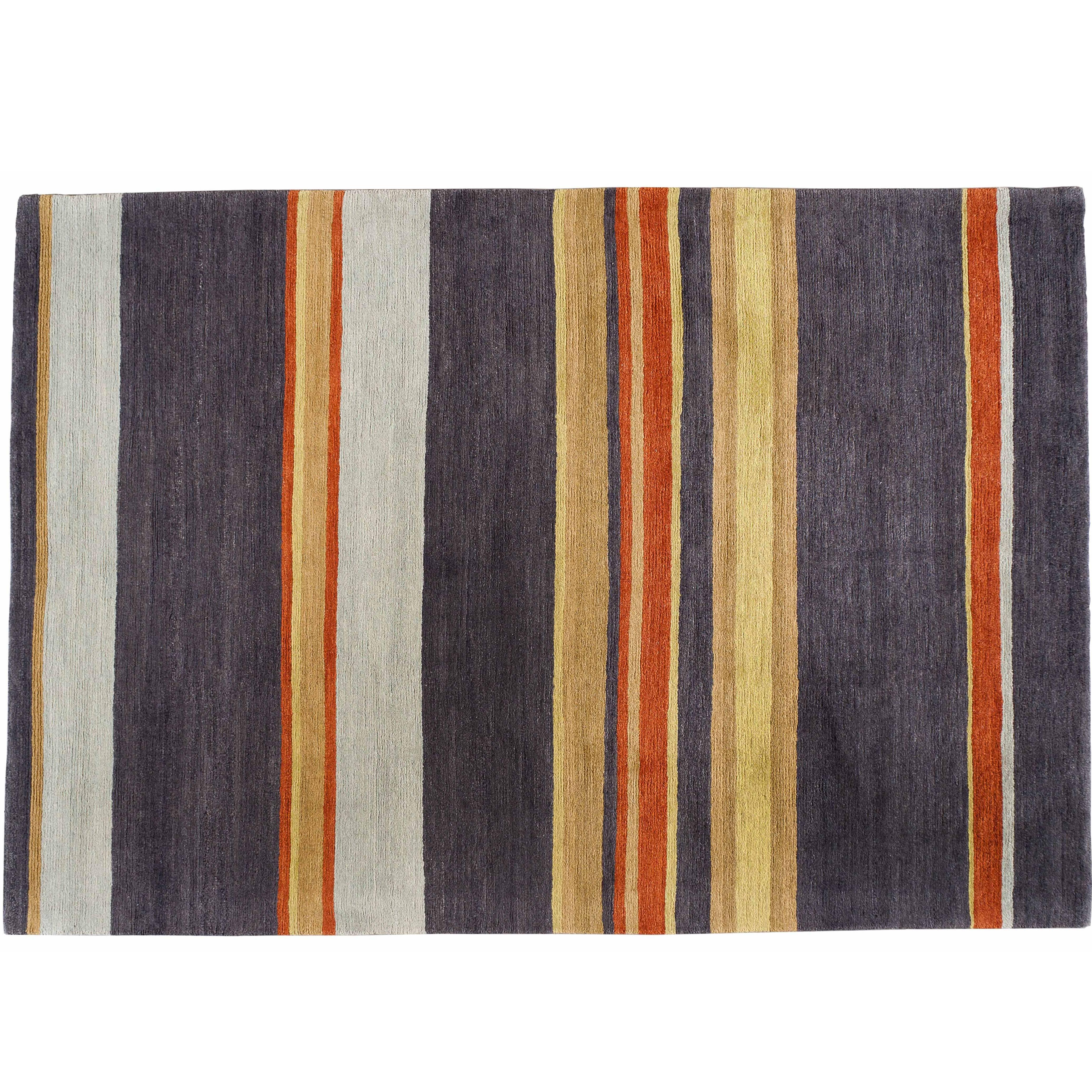 Charcoal Stripe Rug For Sale