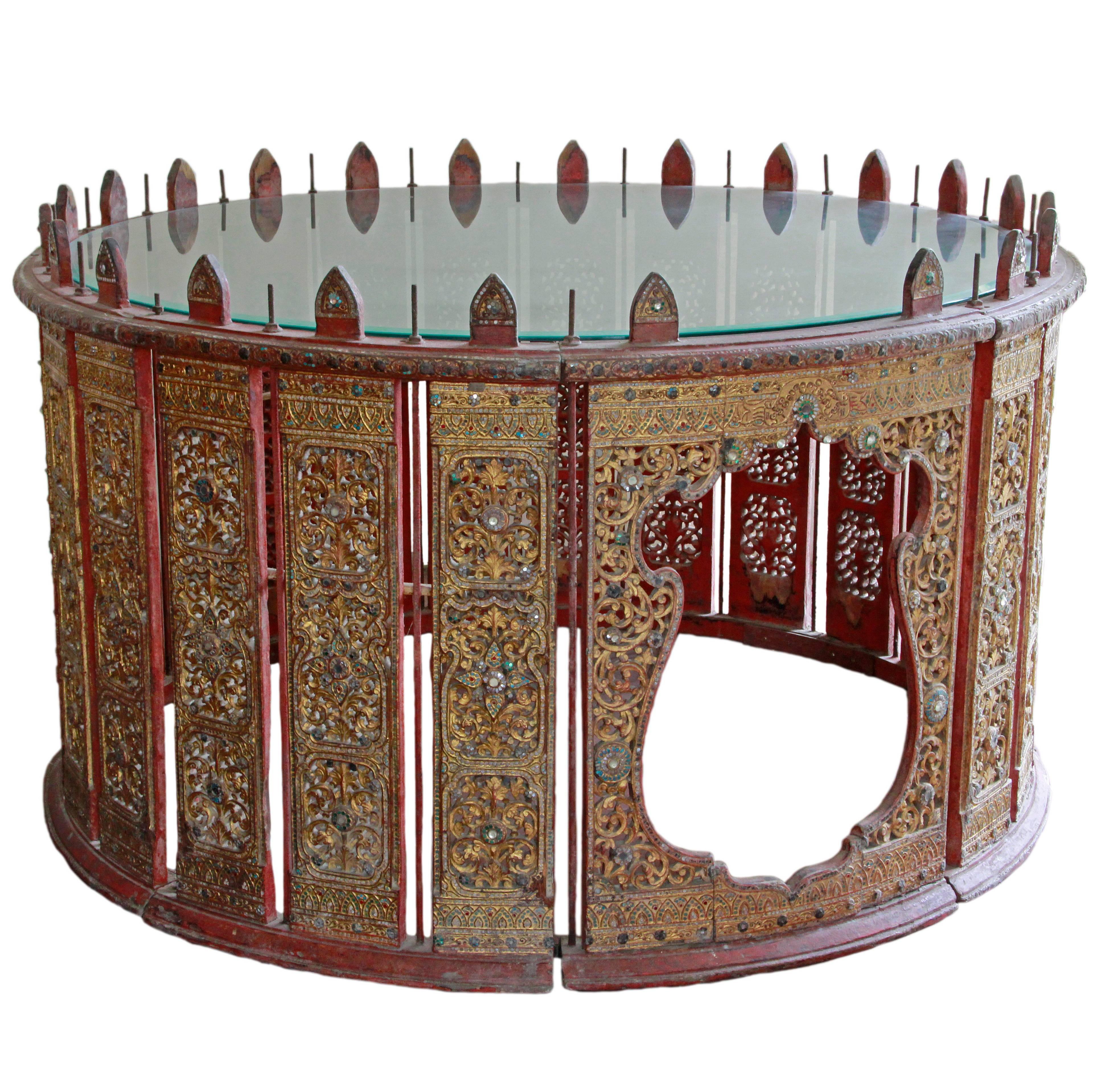 Centre Table Repurposed from a Traditional Burmese Drum/Percussion Circle For Sale
