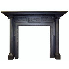19th Century Neoclassical Cast Iron Fireplace Surround