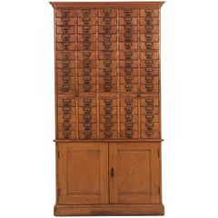 Used American Arts & Crafts Tiger Oak 75-Card Library Catalog, circa 1915