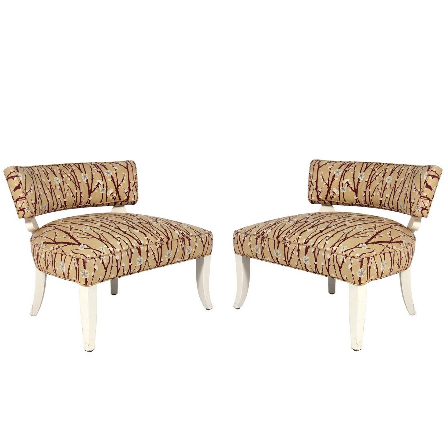 Pair of Elegant Slipper Chairs in the Manner of Billy Haines