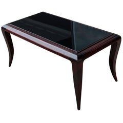 French Art Deco Period Coffee Table with Glass Top