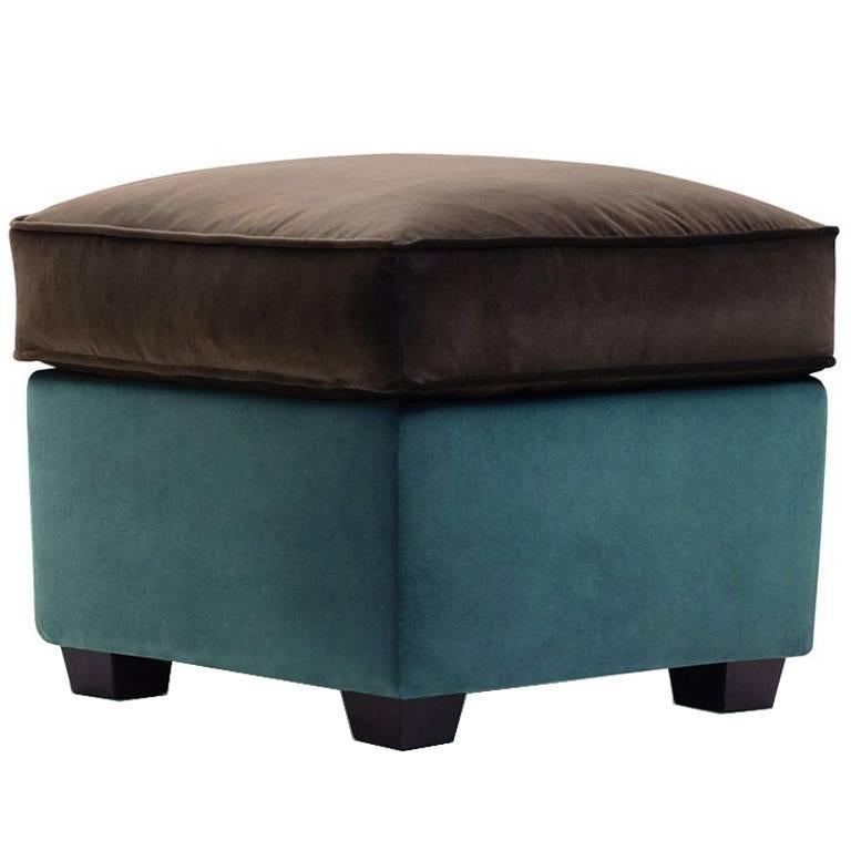 "Zarina Pouf" Fabric Ottoman Designed and Manufactured by Adele-C