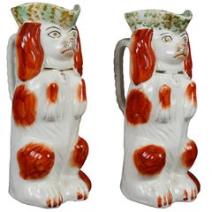 Pair of Staffordshire Spaniel Form Toby Jugs