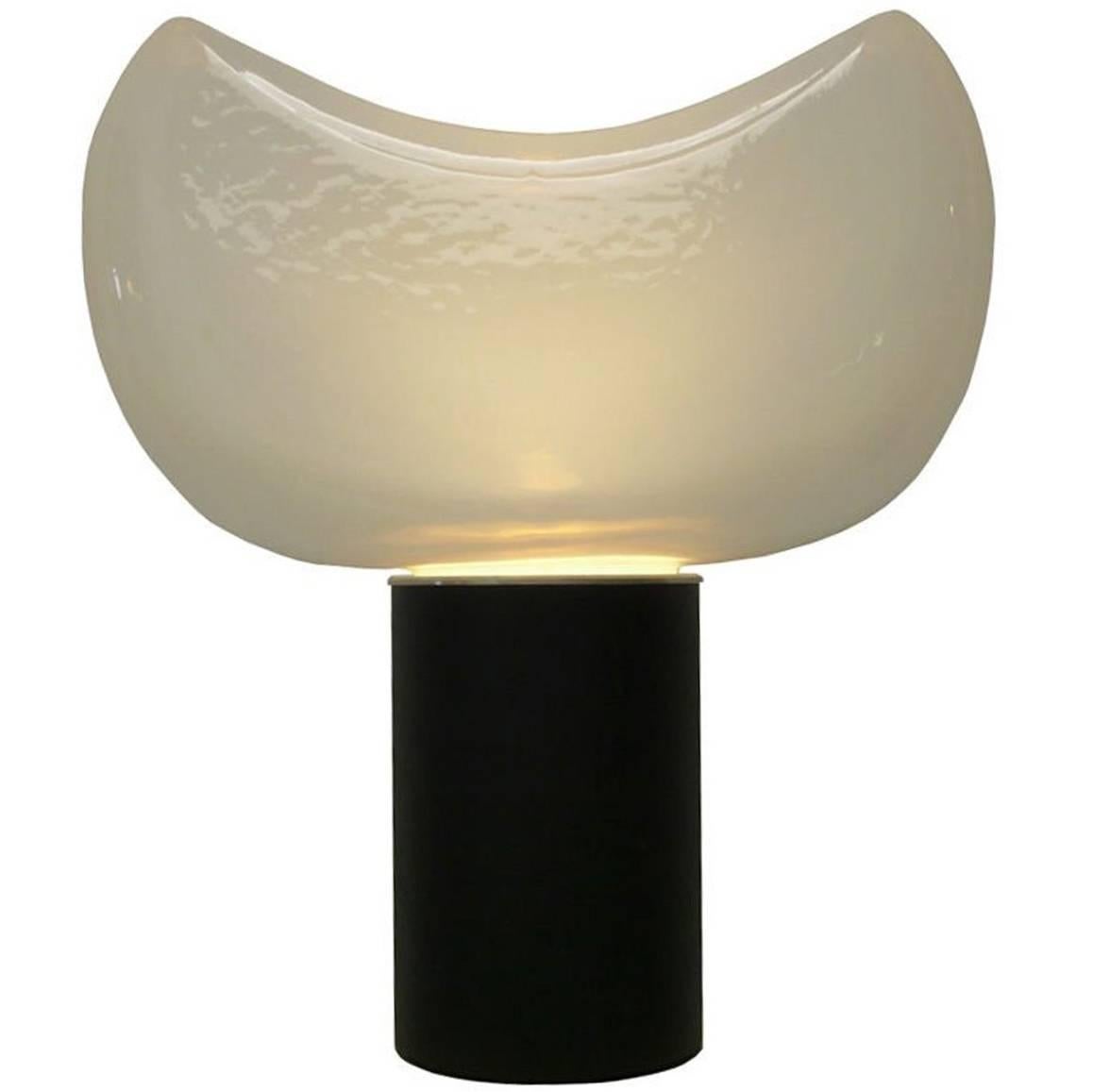 Leucos Large Crescent Table Lamp Handblown Murano Glass, Italy, 1970