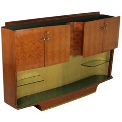 Cupboard with Bar Compartment Rosewood Veneer Vintage, Italy, 1950s