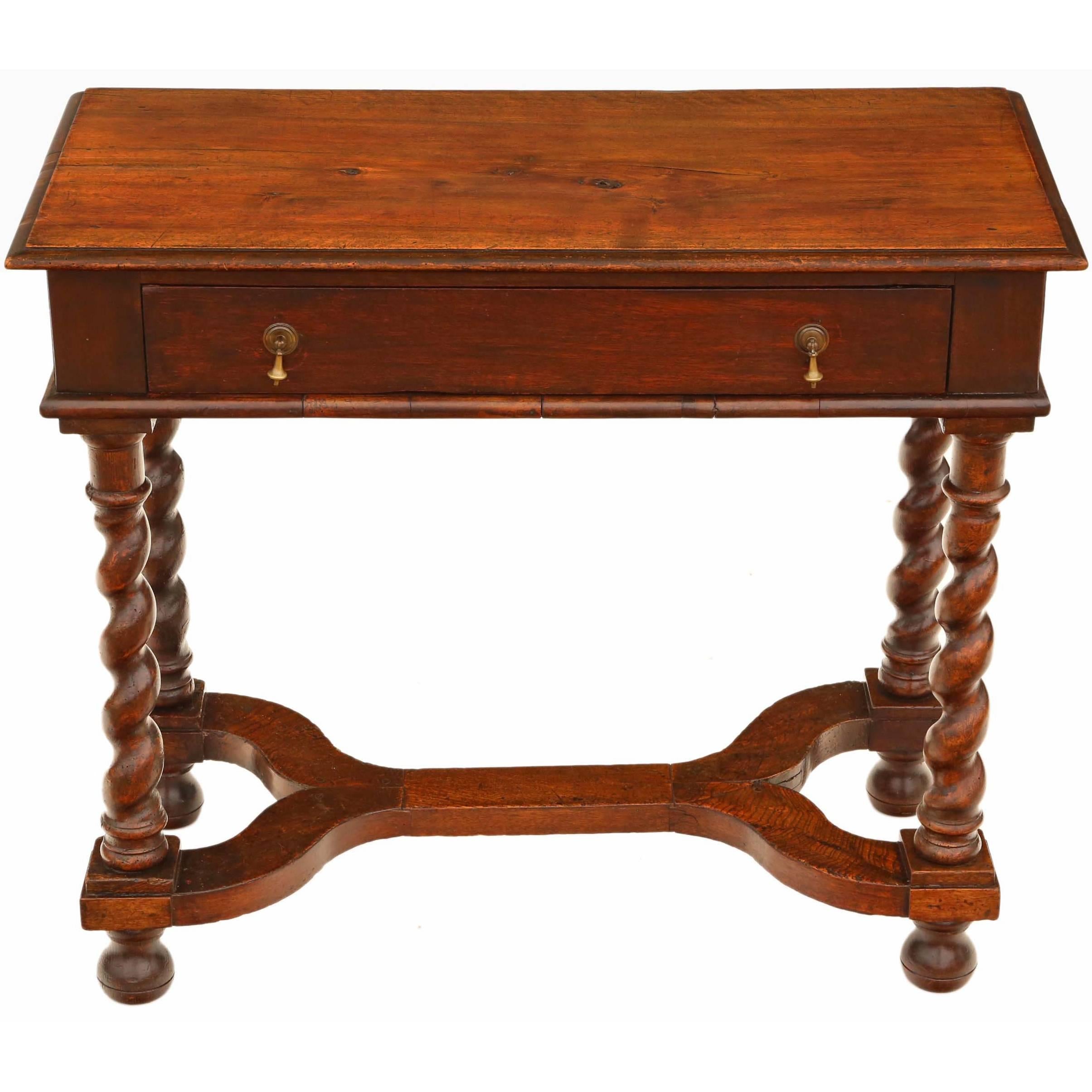 Antique Georgian Walnut and Fruitwood Desk Writing Side Table, 18th Century For Sale