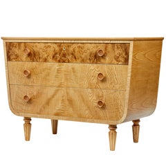 20th Century Scandinavian Burr Elm Chest of Drawers