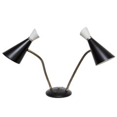 Midcentury Double Goose Neck Desk Lamp