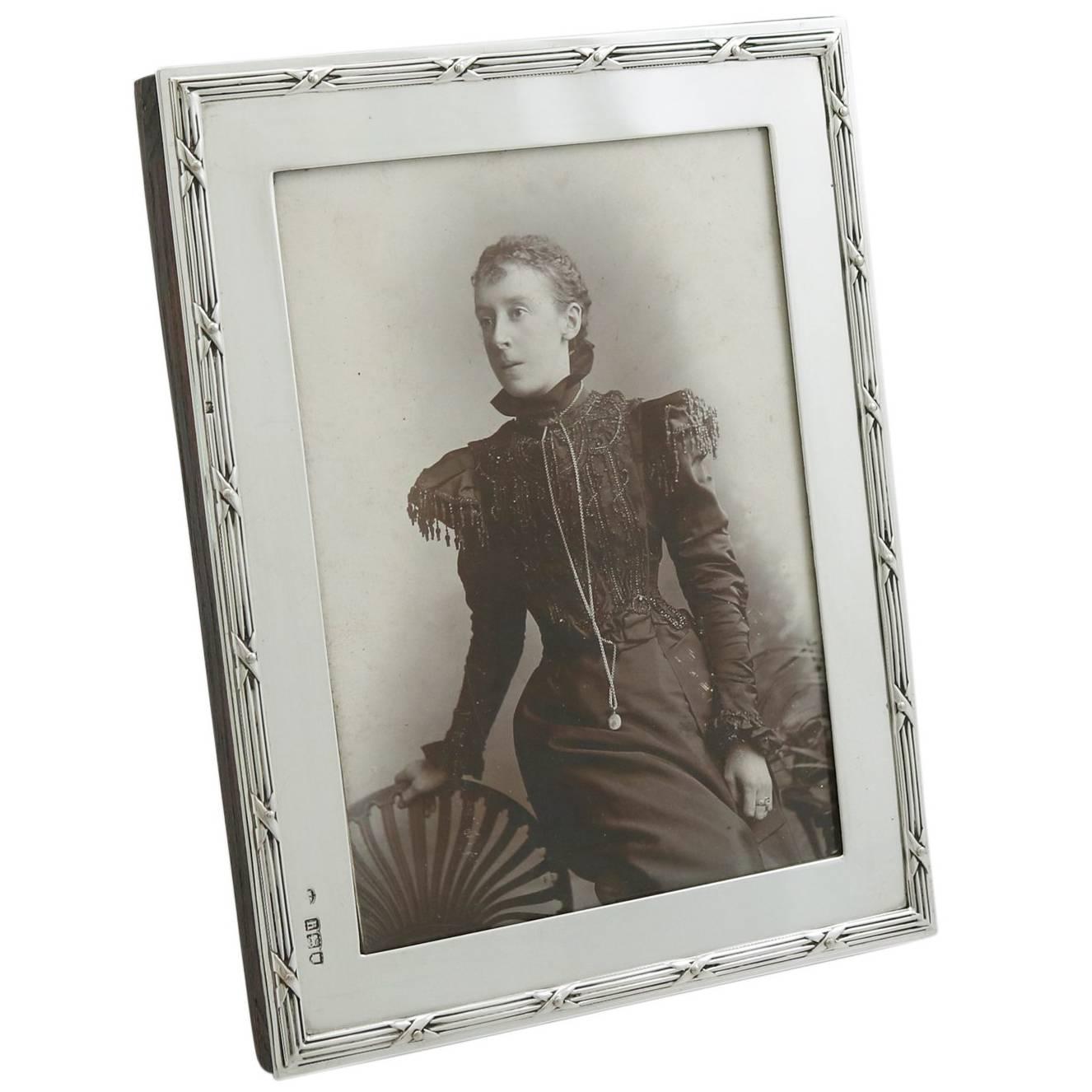 1903 Antique Edwardian Sterling Silver Photograph Frame