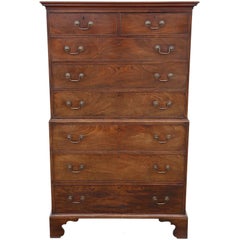Antique Large Georgian Mahogany Tallboy Chest on Chest of Drawers, circa 1790