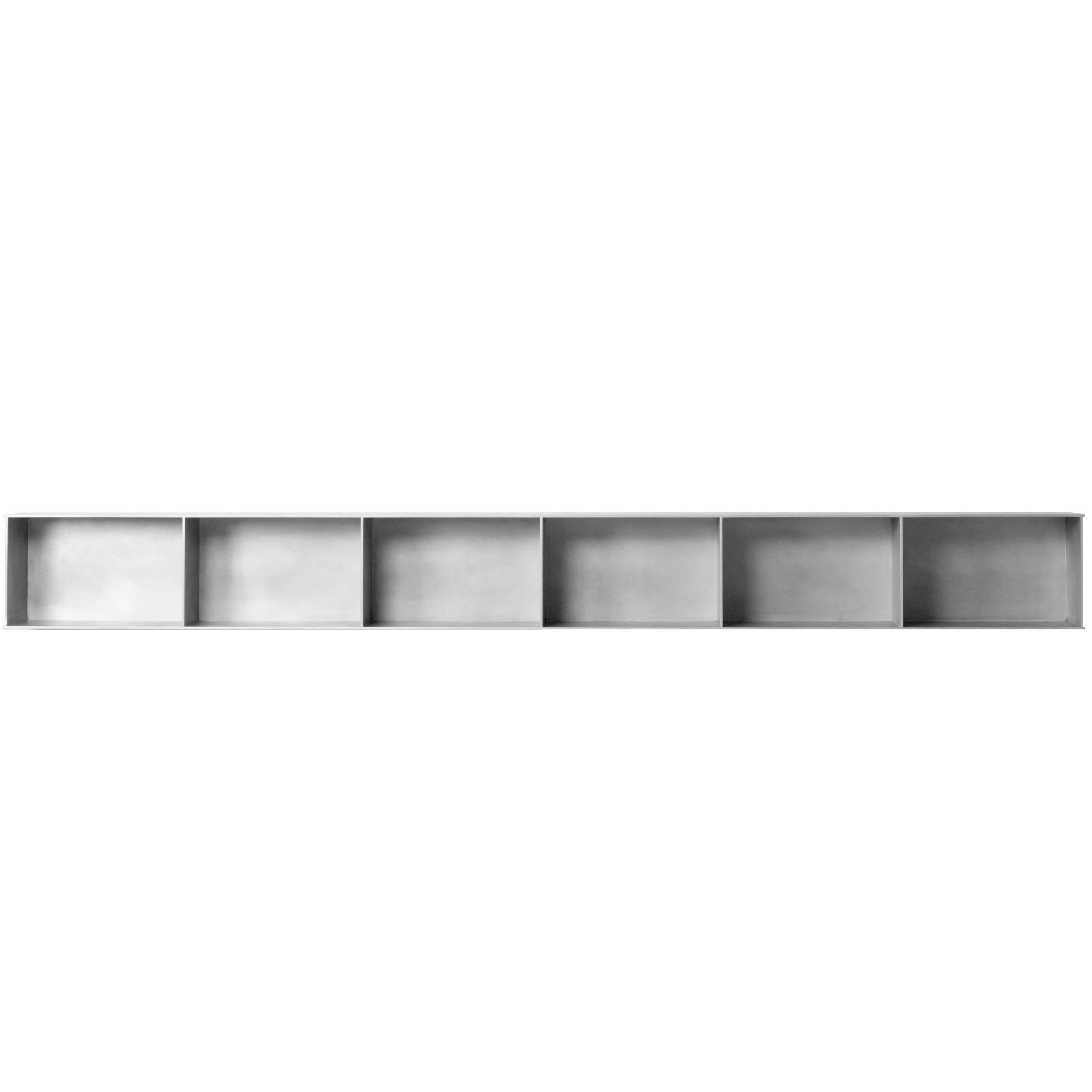 6G Wall-Mounted Shelf in Waxed Aluminum Plate by Jonathan Nesci