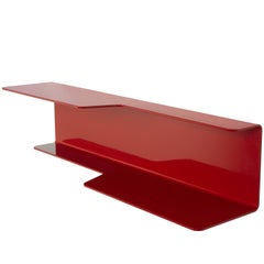 Wall-Mounted Tidal Shelf in Red Powder-Coated Aluminum by Jonathan Nesci