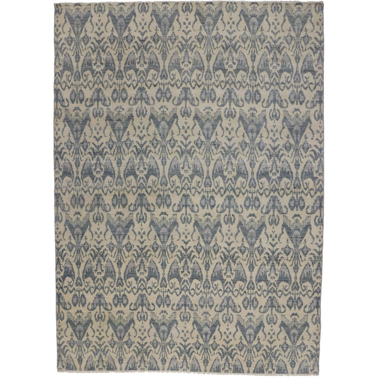 New Modern Transitional Ikat Style Area Rug For Sale at 1stDibs