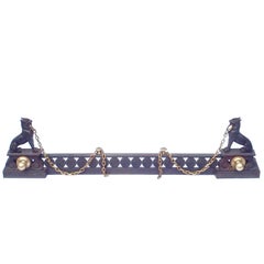French Iron and Brass Fireplace Fender