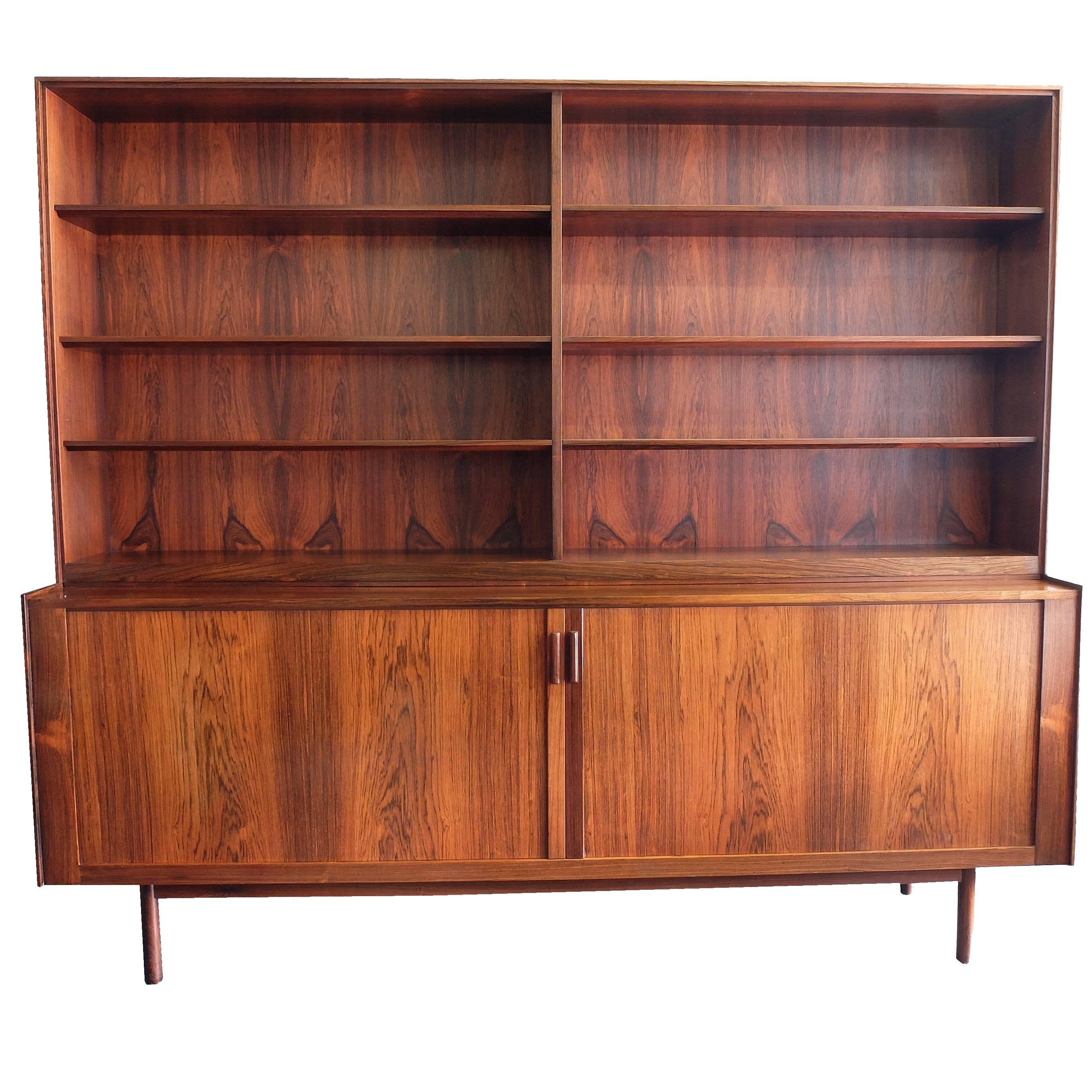 Ib Kofod Larsen Rosewood Sideboard Credenza Bookcase Danish 1960s  For Sale