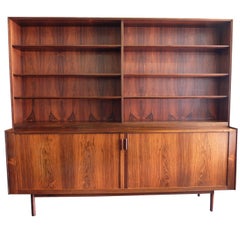Ib Kofod Larsen Rosewood Sideboard Credenza Bookcase Danish 1960s 
