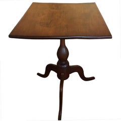 Antique Walnut Candle Stand or Side Table, 18th Century