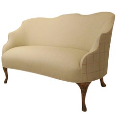 Upholstered Queen Anne Revival Settee