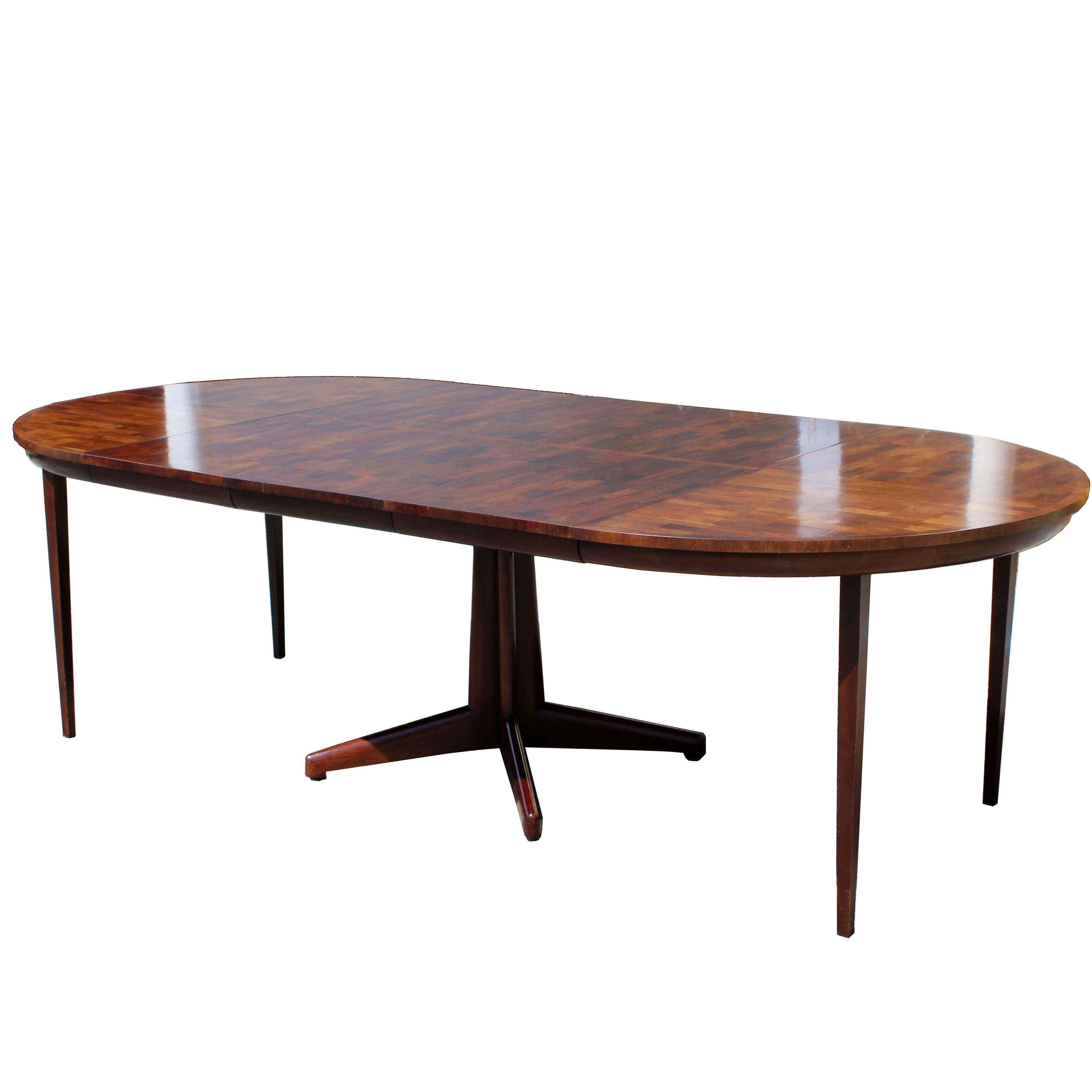 Mid-Century Modern Ford for Widdicomb Wood Oval Dining Expandable Table