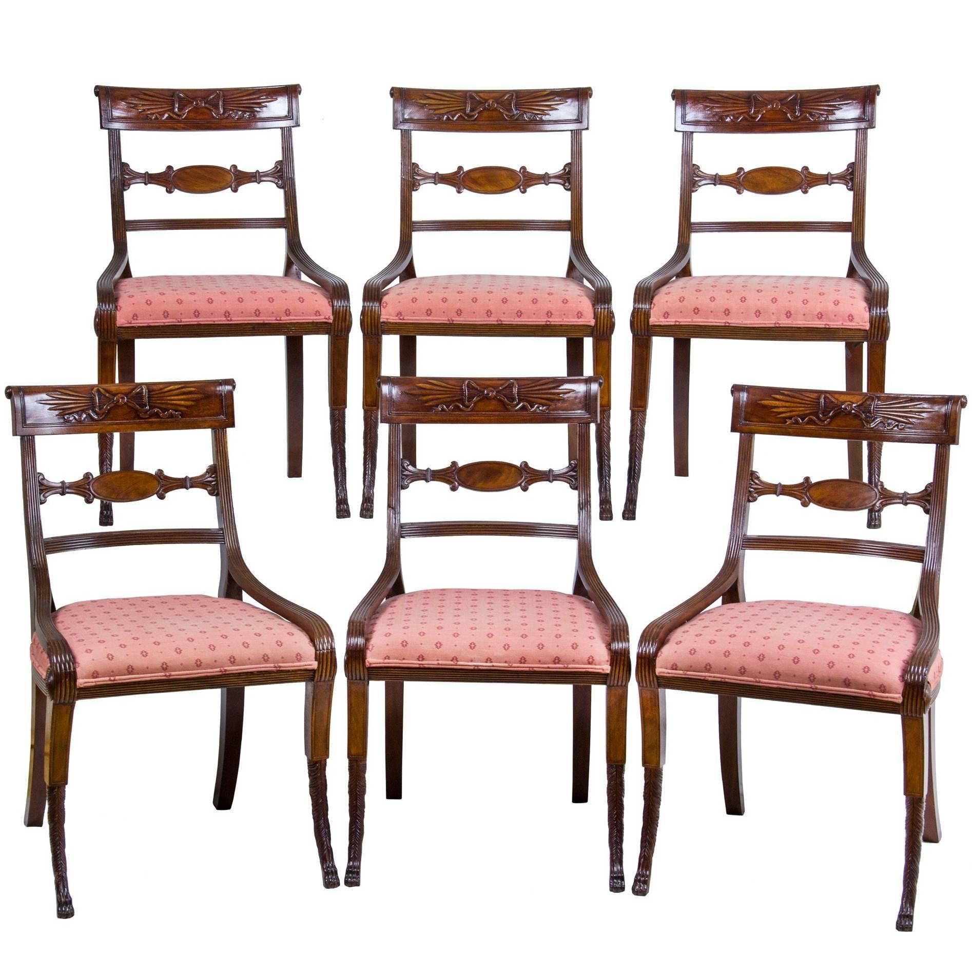 Set of Six Classical Mahogany Dining Chairs, Phyfe Circle, New York, circa 1810
