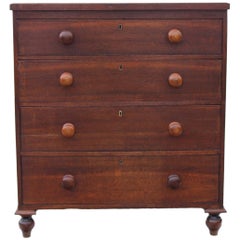 Antique Early Victorian 19th Century Oak Chest of Drawers