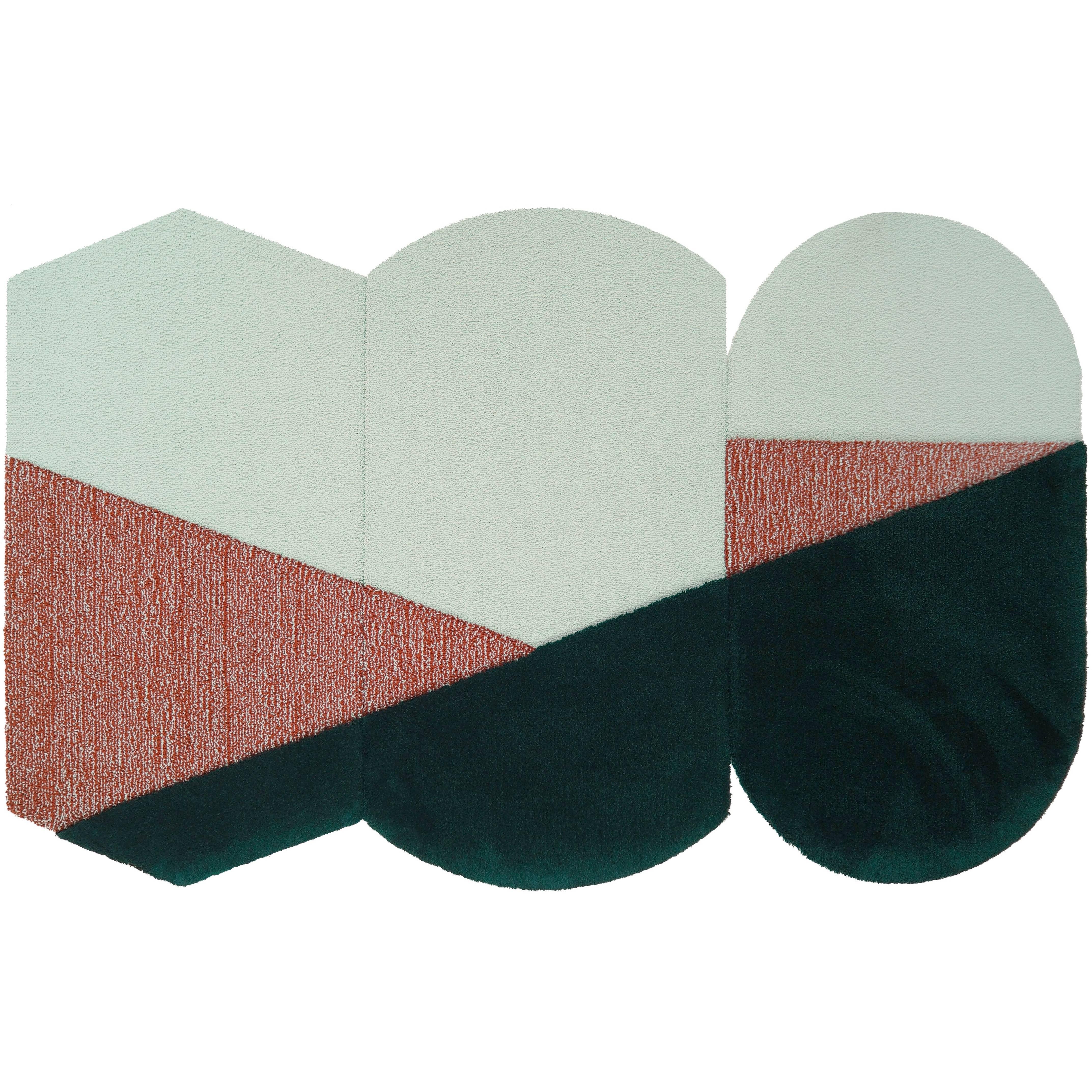 Small Green Oci Rug Triptych by Seraina Lareida