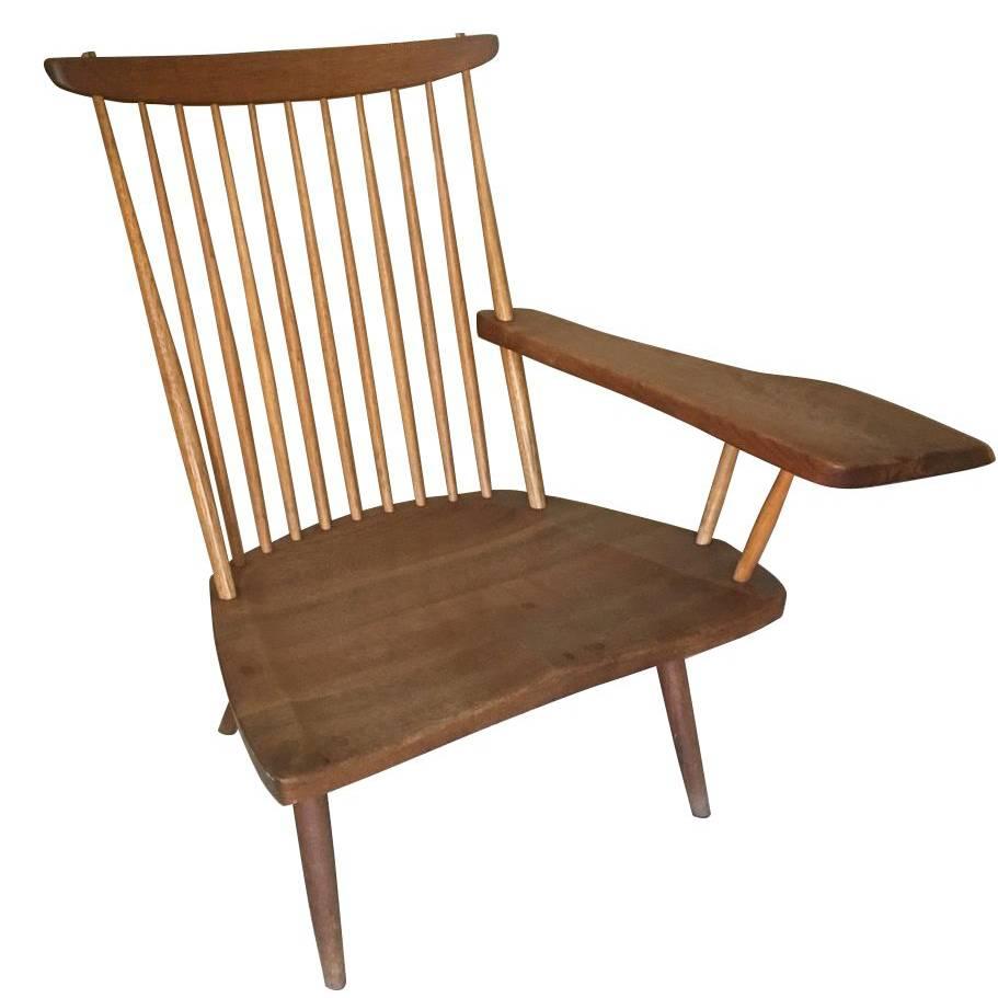 George Nakashima, Walnut Writing Arm Chair For Sale