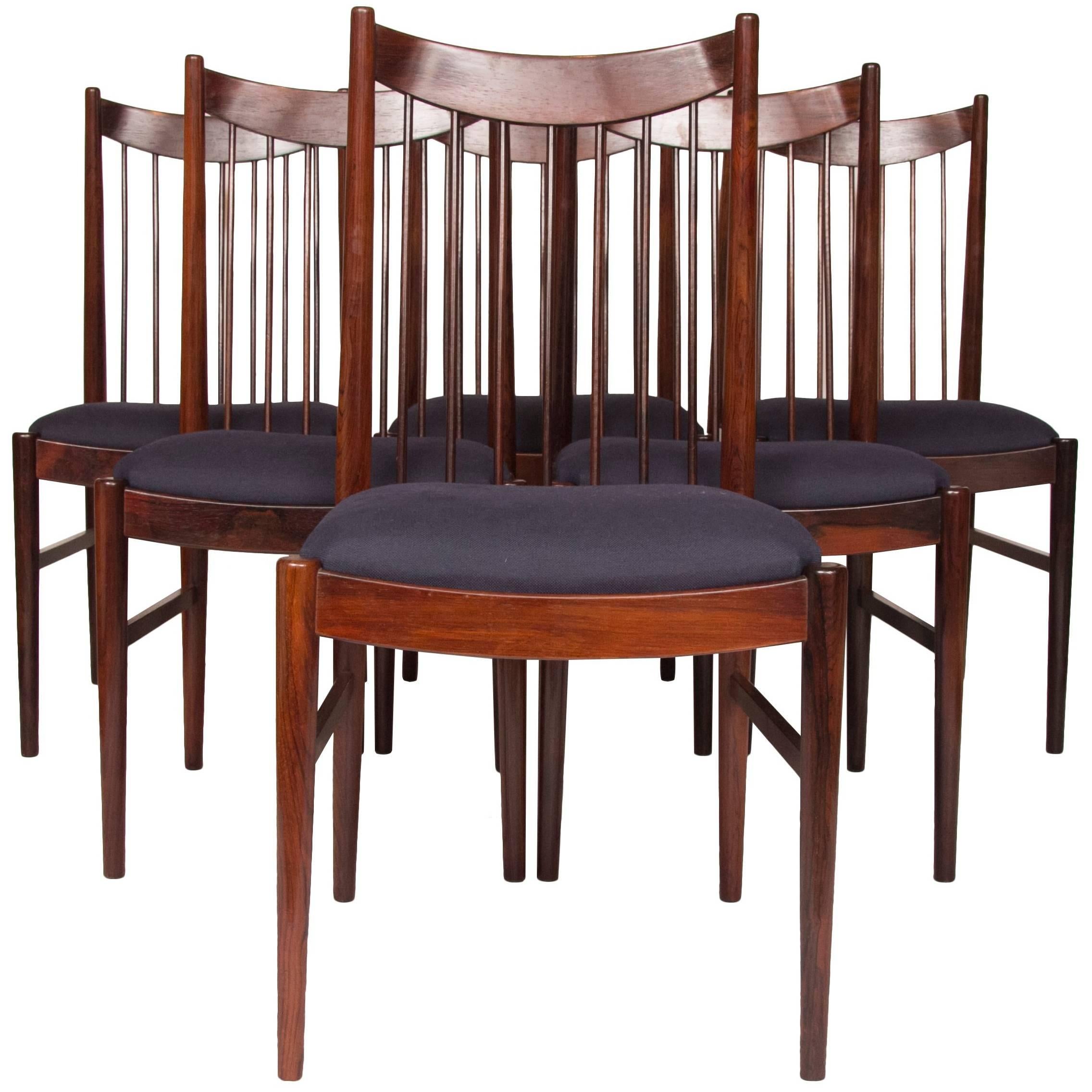 Arne Vodder for Sibast Midcentury Rosewood Dining Chairs For Sale