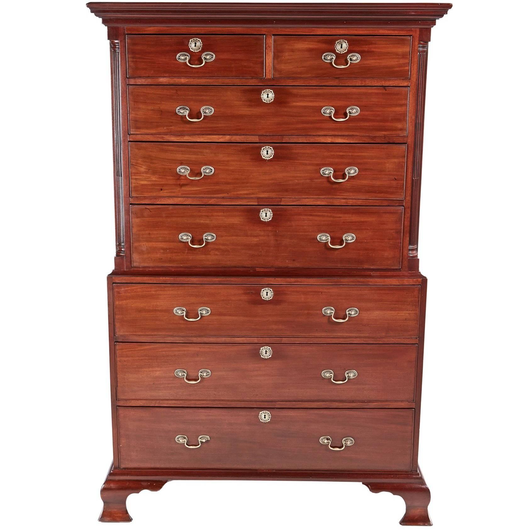 18th Century Mahogany Chest on Chest or Tallboy For Sale
