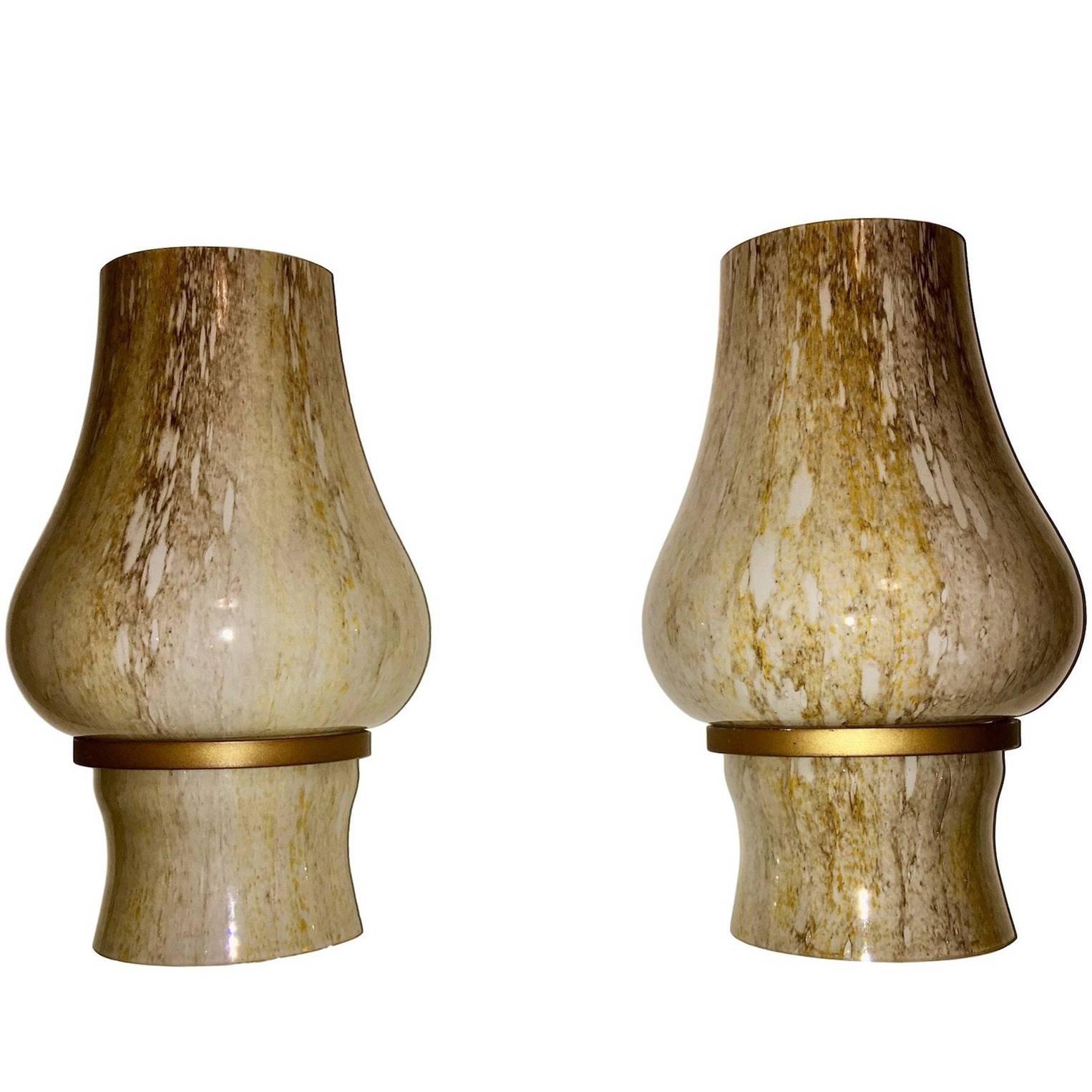 Pair of Midcentury Glass Sconces by Doria, 1960s For Sale