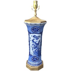 French Delft Vase As Lamp, Marked 'France',  circa 1800