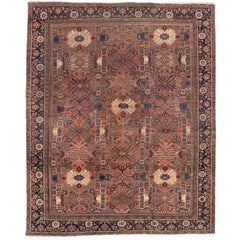 Antique Persian Mahal Rug with Rustic Arts and Crafts Style