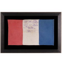 WWII French Liberation Flag with American Saluations "Hurrah for America"