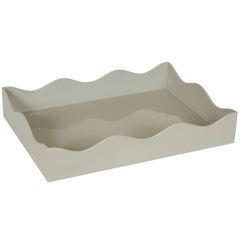 Large Wavy Tray in Grey Lacquer