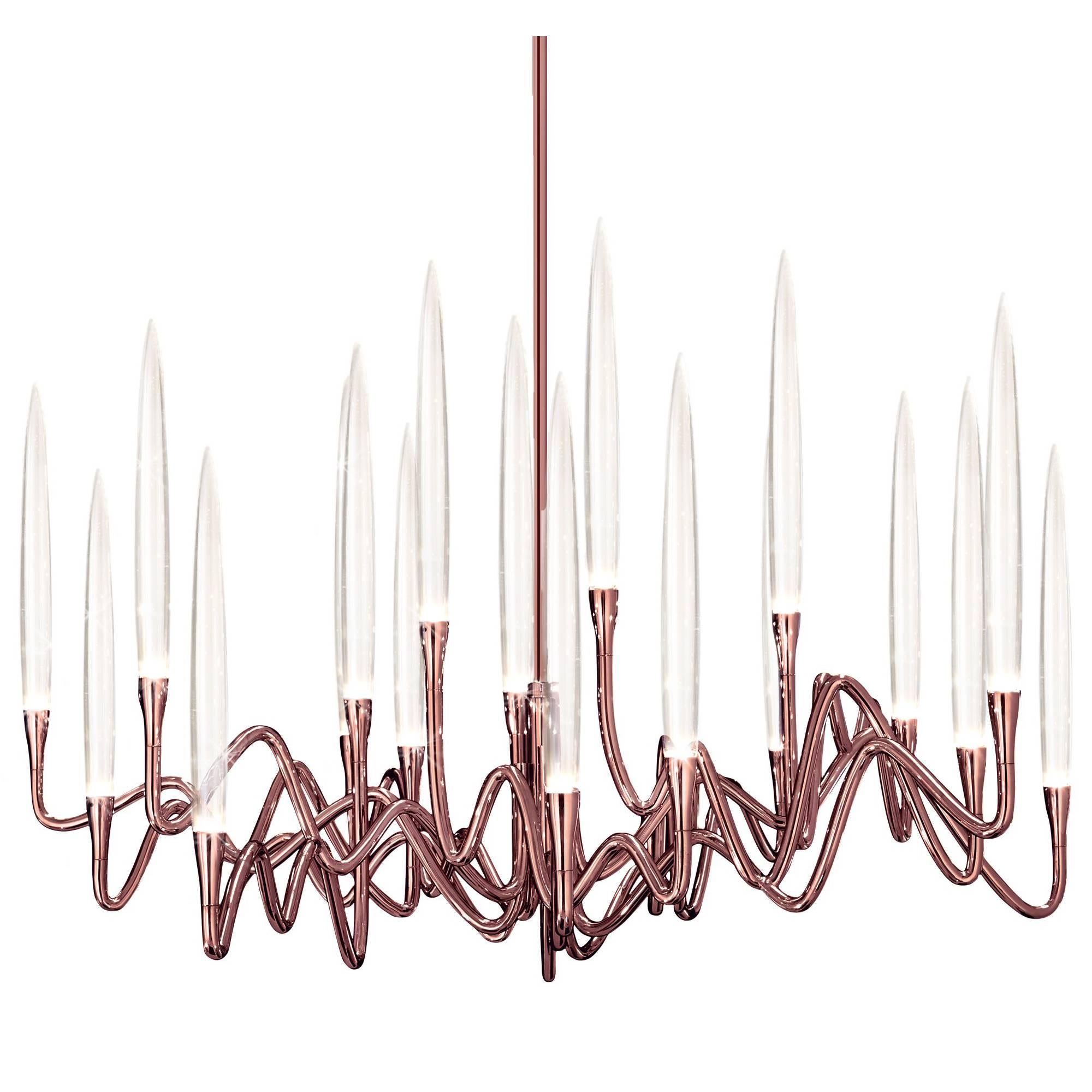 "Il Pezzo 3 Round Chandelier" solid crystal candles and LED technology